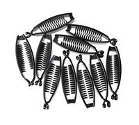 PENIKOKO 10 Pezzi Mollettone Chioma Donna Nero Banana Clip in Plastico Forte Tensione e Design alla Moda per Coda di Cavallo che Resta in Posizione Tutto Giorno