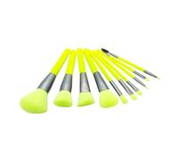 PENIKOKO 10 pezzi Pennelli Trucco Colorati in Fibra Artificiale Ultra Morbidi per Donne Kit Completo per Ombretti e Sfumature con Manico Liscio Verde Fluorescente Facile da Pulire e