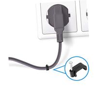 PENIKOKO 100 Pezzi Clip Fissaggio Nero con Chiodo Acciaio per Organizzatore e Canaline Elettriche Soluzione e Resistente per Tubazioni e Fili
