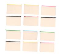 PENIKOKO 12 pezzi Pochette in Tela Canvas Resistenti Astucci con Cerniera per Cosmetici e Trucco Borsa Multifunzionale da Viaggio con Ampio Spazio Personalizzabili con Colore Casuale