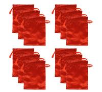 PENIKOKO 12 Pezzi Sacchetti in Raso Satinato con Coulisse per Estensioni Capelli e Parrucche Borse Morbide per Conservazione Strumenti Capelli Organizer Viaggio Casa Salone Rosso Scuro