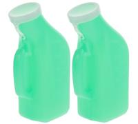 PENIKOKO 2 Pezzi Borraccia Urinaria Uomo Verde Portatile per Esterni con Manico Ergonomico e Base Stabile Urinale Emergenza Campeggio Colore Casuale Colore Casuale
