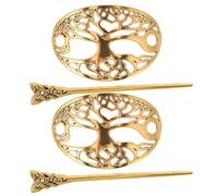 PENIKOKO 2 Pezzi Forcine Vichinghe Retro Albero della Vita Fermagli Metallo Vintage per Capelli Donna Accessori Cosplay Medievali Fermacapelli Stile Vichingo per Eventi e Uso Quotidiano