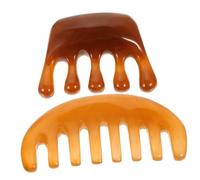 PENIKOKO 2 pezzi Pettine Massaggio in Resina e Cera d Api Pettine Gua Sha per Massaggio Capelluto Superficie Liscia Antigraffio Stimola Circolazione e di