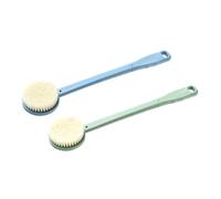 PENIKOKO 2 pezzi Spazzola Doccia Doppia Faccia con Manico per Massaggio e Pulizia Blu e per Esfoliazione e Bagno Rigenerante