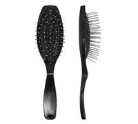 PENIKOKO 2 Pezzi Spazzola per Parrucche in Acciaio Nero con Cuscinetto Protettivo Antistatico Pettine Professionale per Capelli Sintetici ed Extension Leggera e Portatile per Styling
