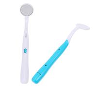 PENIKOKO 2 pezzi Specchietto Orale LED Antiappannamento con Luce Strumento Dentistico Pratico e Antiscivolo per Ispezione e Pulizia Orale