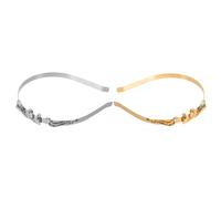 PENIKOKO 2pezzi Copricapo da Donna in Oro Paillettes Cerchietto Sottile in Metallo Strass Accessorio Elegante Forma di Serpente Cerchietto da Festa Copertura per Testa Ispirata Medusa Due