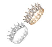 PENIKOKO 2pezzi Corona Da Sposa Barocca Vintage Strass Copricapo Corona Nuziale Per Compleanni Balli Di Fine Anno e Feste Leggera in Lega Scintillante e Sicura Per Eventi Eleganti