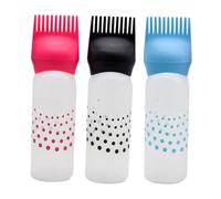 PENIKOKO 3 pezzi Bottiglie per Tintura Capelli con Pettine Integrato Shampoo Riutilizzabili Colori Blu Rosa e Nero Applicazione Precisa e Anti-perdita per Parrucchieri Professionali