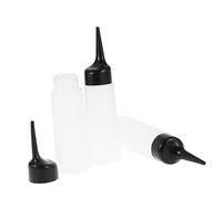 PENIKOKO 3 pezzi Bottiglie per Tintura Capelli Contenitori Refill Shampoo e Trattamento Capelluto Bottiglie Trasparenti Flessibili per Salone Formato Piccolo con Beccuccio Inclinato per