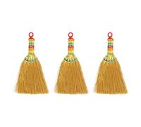 PENIKOKO 3 Pezzi Ciondoli Scopa Vintage in Saggina Dorata Mini Broom Pendenti Decorativi per Decorazioni Fai da Te di Piccole Scope per Appendere in Stile retrò