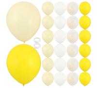PENIKOKO 30 Pezzi Palloncini per Festa di Compleanno Gialli e Color Avorio in Rete 2 Nastri, Tema Girasole e Ape, Decorazioni Solari Allegre per Feste Mantenimento della Pienezza