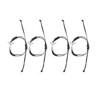 PENIKOKO 4 Pezzi braccialetto della squadra di hockey braccialetto dello spirito della squadra di hockey regolabile Black