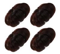 PENIKOKO 4 Pezzi Clip Chignon Sintetico Ciambella Capelli Accessori per Ragazze e Donne Acconciatura Messy Updo per Colore Marrone Scuro