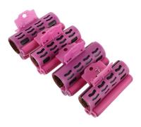 PENIKOKO 4pezzi Clips per Rulli Caldi in Plastica Rosa Isolamento Termico, Sostituzione per Chioma Fini, Dimensioni Grandi e Piccole per Applicazione Professionale e Domestica