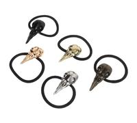 PENIKOKO 5 Pezzi Elastici per con Teschio Corvo Metallo Punk Fasce Elastiche per in Nero Antico Bronzo e Oro Accessori per Halloween e Party per Code di Cavallo e Acconciature Diverse
