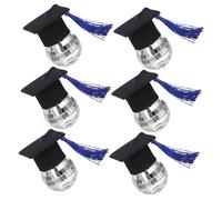 PENIKOKO 6 Pezzi Decorazioni Mini Disco Ball e Cappello Laurea con Nappa Toppers per Torte e Cupcake per Festa Laurea Decorazione Leggera e Facile da Usare per Celebrazione Accademica