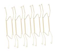 PENIKOKO 6 pezzi Ganci Piatti da Muro Invisibili in Acciaio Dorato Supporti Forma W per Decorazioni Parete Appendini Versatili per Orologi e Espositori Facili da Installare e Negozi