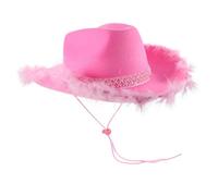 PENIKOKO Cappello da Cowboy Unisex Regolabile con Cordino Cappello Western Leggero e Resistente per Feste a Tema Western e Costume Cowgirl Donna