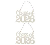 PENIKOKO Cartello in Legno per Laurea 2026, Set da 2 Pezzi Spago per Appendere, Decorazione per Photobooth e Festa della Classe del 2026, Oggetto di Scena Personalizzabile per