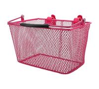 PENIKOKO Cesto Anteriore per Bicicletta in Ferro Resistente Portapranzo e Giochi per Bici Bambina Montaggio Manubrio Facile e Sicuro Rosa