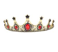 PENIKOKO Corona Nuziale Barocco Strass Rossi Copricapo da Sposa in Metallo per Matrimoni Feste di Compleanno e Spettacoli Teatrali Accessorio Decorativo per Donna