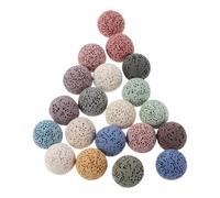 PENIKOKO Diffusore di Oli Essenziali in Pietra Vulcanica Naturale 16 Mm, Set da 20 Pezzi per Aromaterapia Riutilizzabile, Pietre Profumate Portatili per Casa, Auto, Spa e Colore