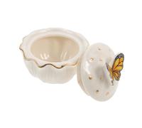 PENIKOKO Nail Dappen Cup Ceramica Bianca con Coperchio per Manicure Vasetto Refill per Smalti Nail Art Mini Porta Pennelli per Cura Unghie Design Compatto Antisversamento per Uso