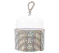 PENIKOKO Organizer per Spugne Cosmetiche con Cover Trasparente e Decorazione a Pietre Custodia Compatta per Spugne Make-up e Powder Puff Porta Spugne da Viaggio Contenitore Protettivo per