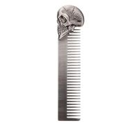PENIKOKO Pettine per Barba da Uomo in Lega di Zinco, Pettine Tascabile Resistente Design a Teschio, Accessorio Professionale per Parrucchieri e Cura Personale, per Viaggi e Uso Quotidiano