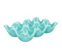 PENIKOKO Portauova in Ceramica Verde a 6 Scomparti, Supporto Resistente per Uova di Gallina, Organizer Pratico per Frigorifero e Piano Cucina la Conservazione la Decorazione