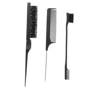 PENIKOKO Set 3 Pettini per Chioma Neri in Plastica e Acciaio Inox, Leggeri e Punta a Coda, Spazzole Modellanti Multifunzione per Massaggiare la Pelle e Acconciature Fai da Te in Ufficio