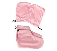 PENIKOKO Set di Guanti e Copripiedi in Cotone e Plush per Terapia alla Paraffina, Massimizza L'assorbimento di Idratazione e Mantiene Calore della Cera, per Uso Domestico in Rosa