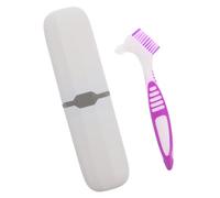 PENIKOKO Spazzolino da Denti Portatile per Protesi con Setole Morbide e Scatola di Immagazzinamento, Set per Viaggio e Casa