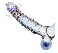 Pénile Ingrandimento Set Ingrandito dal Péne Manica del Péne Dǐldò Trasparente Riutilizzabile Vǐbraộré Péne