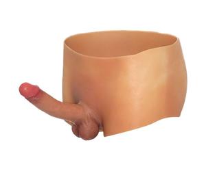 Penis Boxer strap on con pene fallo realistico indossabile 100% silicone da 18 cm