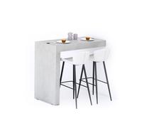 Penisola Evolution 120x60, Grigio Cemento con Caricatore Wireless