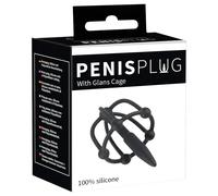 Gabbia per glande in silicone con dilatatore uretrale (nero)
