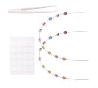 Penitue 2pz Apparecchi Colorati per Bambole, Carini Apparecchio Bambole Scatola Cieca Riutilizzabili Decorazione Denti Dolls Abbellimento Set Strumenti Vestirsi per Accessori Dolls 17cm