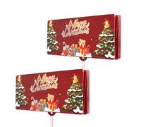 Penitue 2pz Buste Natalizie per Contanti, Porta Soldi Natale con 10 Scomparti Busta Contanti a Sorpresa Festiva per Uomini Donne Ragazzi e Ragazze (Rosso, Stile 2)