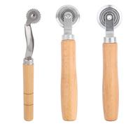 Penitue 3pz Kit Strumento Ridimensionatore Scatola, Senza Strappi Utensile Piegatrice Cartone con Ruota Scanalatura Linea Continua & Tratteggiata Manico Legno per Cartone Realizzazione Scatola Regalo