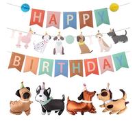 Penitue Banner e Palloncini Compleanno Cani Set, Colorati Decorazioni Compleanno Tema Cani Kit di Forniture per Feste Vivaci per Celebrazione dei Cuccioli e l'Adozione di Animali Domestici