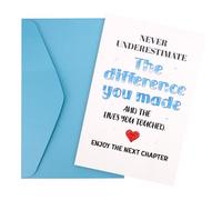 Penitue Biglietto di Auguri per la Differenza Che Hai Fatto, Biglietti Auguri Pensionamento Divertente Biglietto Auguris Lasciare l'Ufficio con Busta Regali Addio Colleghi per Donne e Uomini