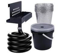 Penitue Sistema di Drenaggio del Grasso Posteriore per Piastra Blackstone, Secchio con Coperchio e Secchio in Carta Stagnola e Imbuto Kit Drenaggio del Grasso per Blackstone