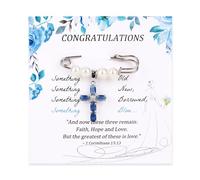 Penitue Spilla per la Sposa, Delicata Ciondolo Bouquet Sposa con Spilla con Perla e Ciondolo a Croce Come Regalo Ricordo per il Matrimonio della Spose