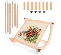 Penitue Supporto Regolabile Telaio Ricamo, Supporto Telaio da Cucito in Legno Punto Croce Accessori per Ricamo a Mani Libere per Progetti di Cucito in Grembo o su Tavolo