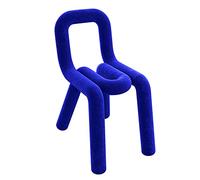 PenKee Modern Geometric Dining Chair, Decorative Vanity Stool for Bedroom - Contemporary Velvet Upholstered Dining Chair with Backrest - Livingroom Accent Chair