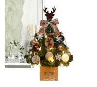 Penlimly Albero di Natale artificiale da tavolo, realistico e luminoso, decorazione per albero di Natale artificiale da 45,7 cm, decorativo per casa, interni ed esterni, scrivania