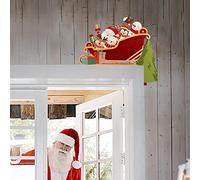 Penlimly Angolo delle Decorazioni del della Porta per Natale - Segno del della Porta di Design di Babbo Natale,Decorazioni per Feste a casa Puntelli Regali di per Porte, finestre e pareti